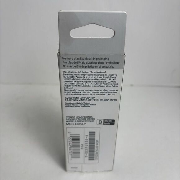 Sony MDREX15LP In-Ear Earbud Headphones Comfortable Fit - Black - Picture 3 of 5